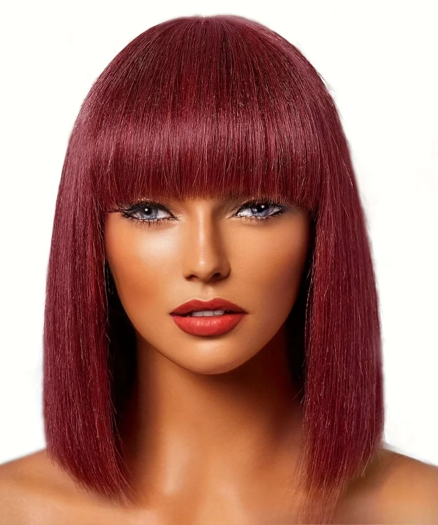 Straight 99J Burgundy Bob Wig 13x4 HD Lace Human Hair Wigs