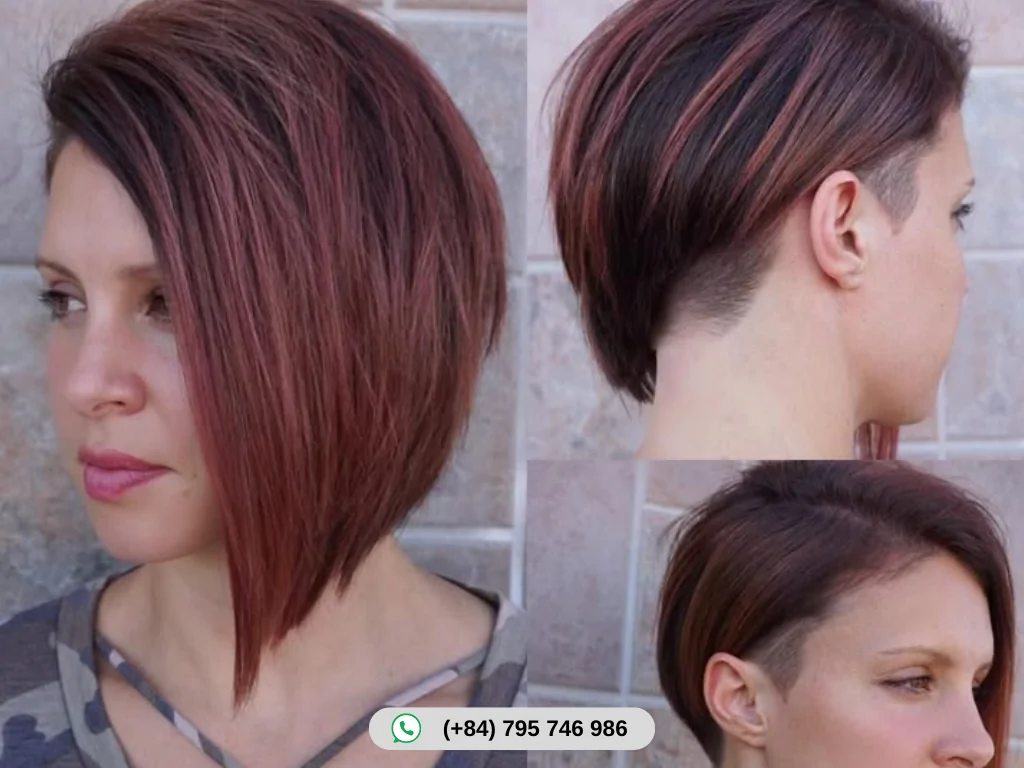 Burgundy Brown Hair Color: 50+ Stunning Styles to Try in 2025 15 Burgundy Brown Asymmetrical Cut