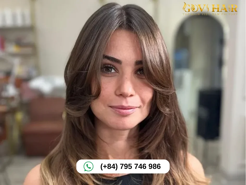 Face-Framing Bangs for Square Faces