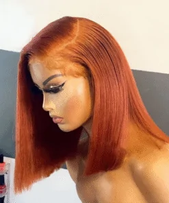 Ginger Bob Lace Front Wig 100 % Human Hair