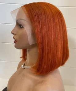 Ginger Bob Lace Front Wig 100 % Human Hair