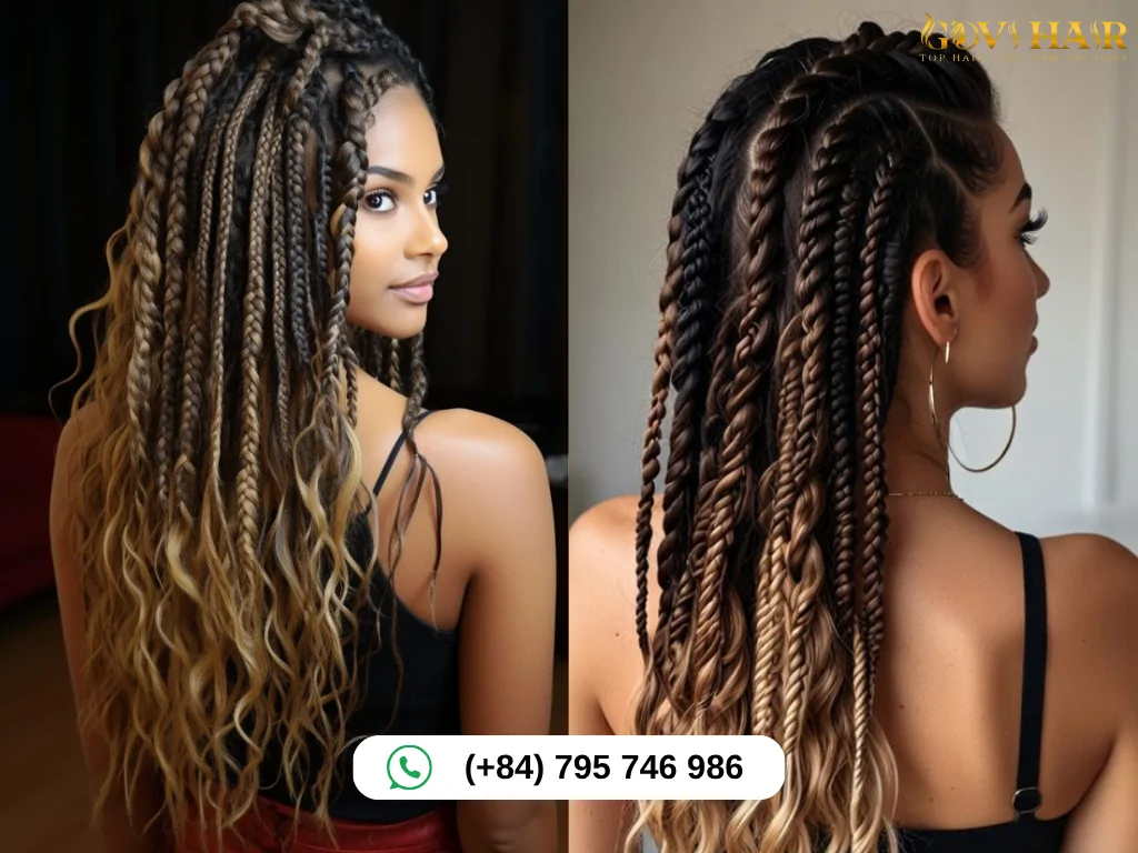 Goddess Messy Braids with Defined Curls