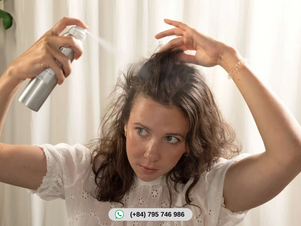 Lightly dampen your bangs