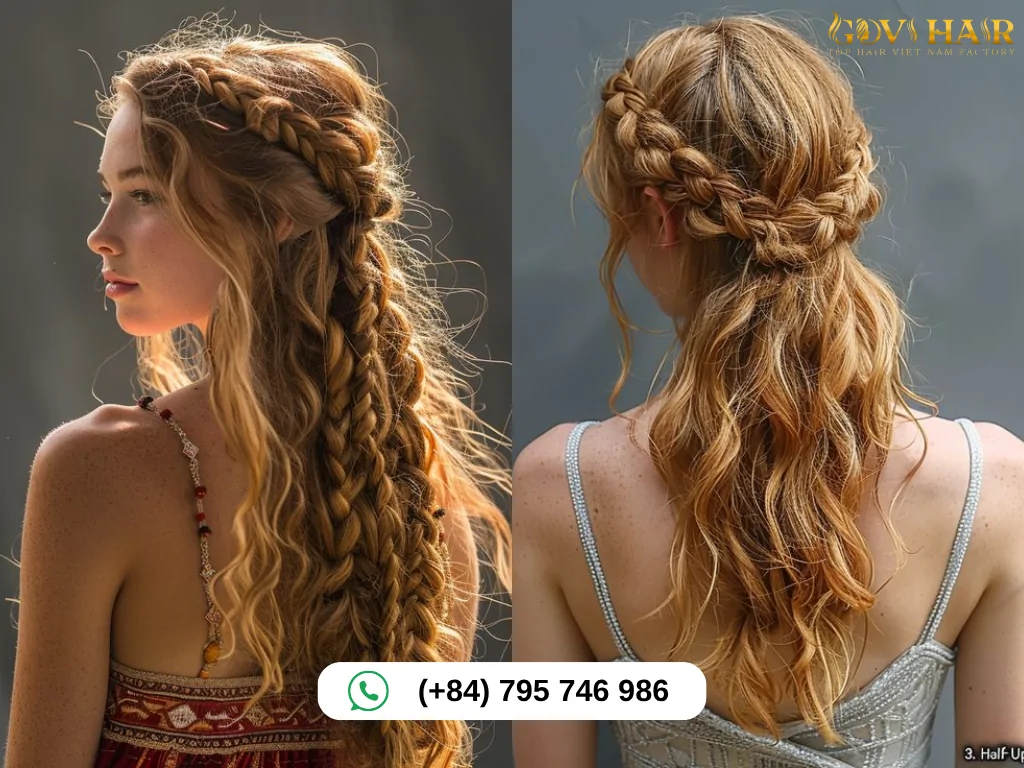 Half-Tied Messy Braid