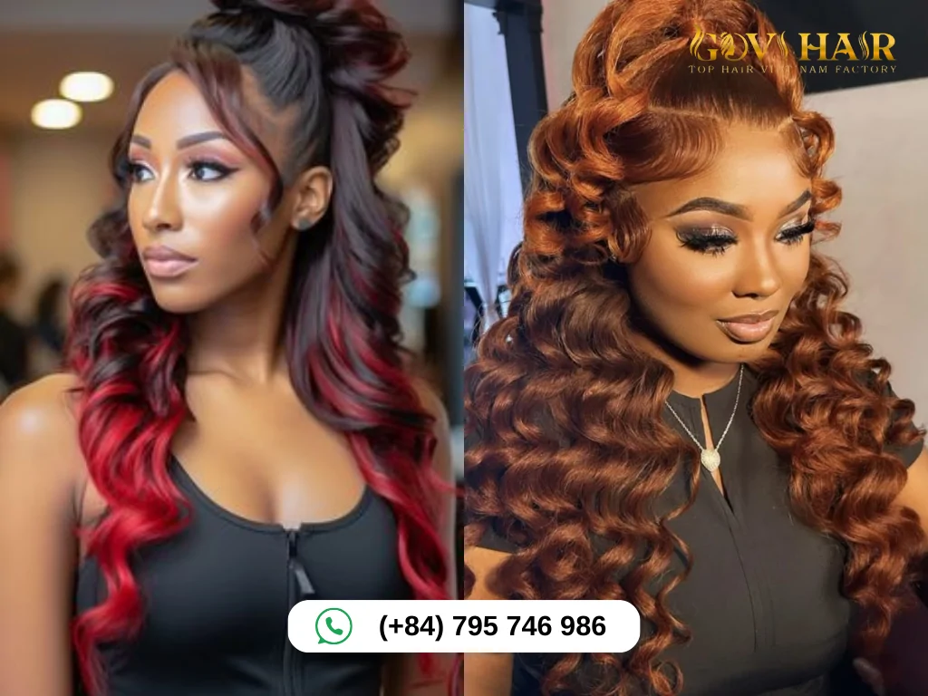 Half-Up Half-Down Quick Weave