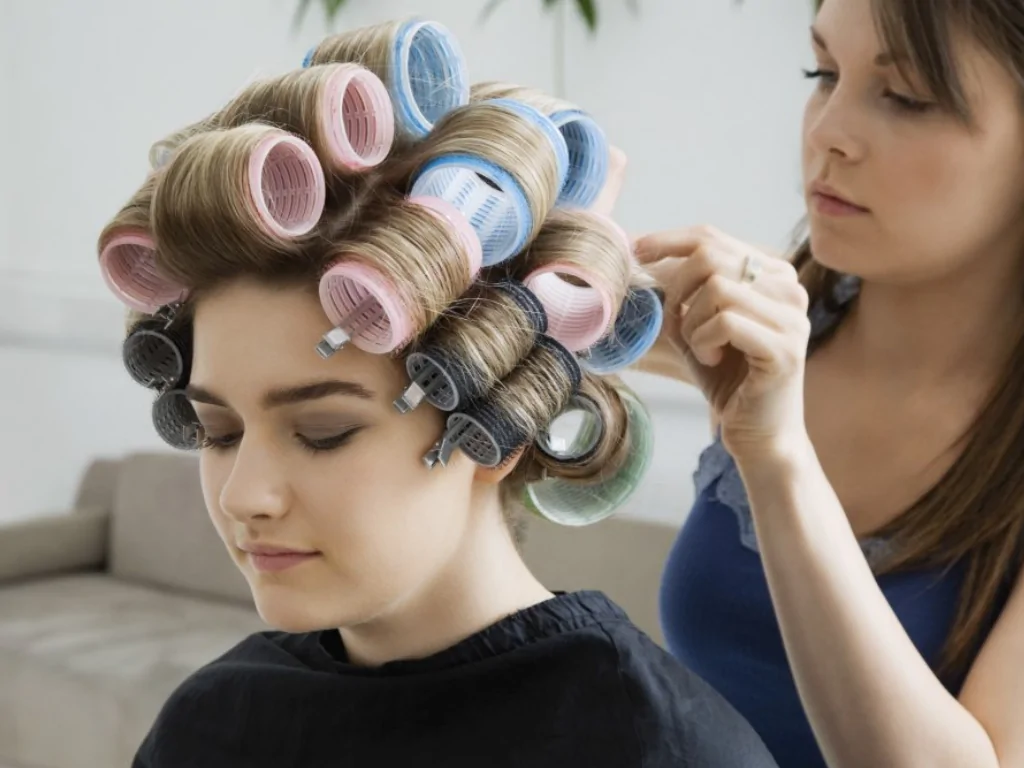How to Style Curtain Bangs with Rollers: Barbed Hair 