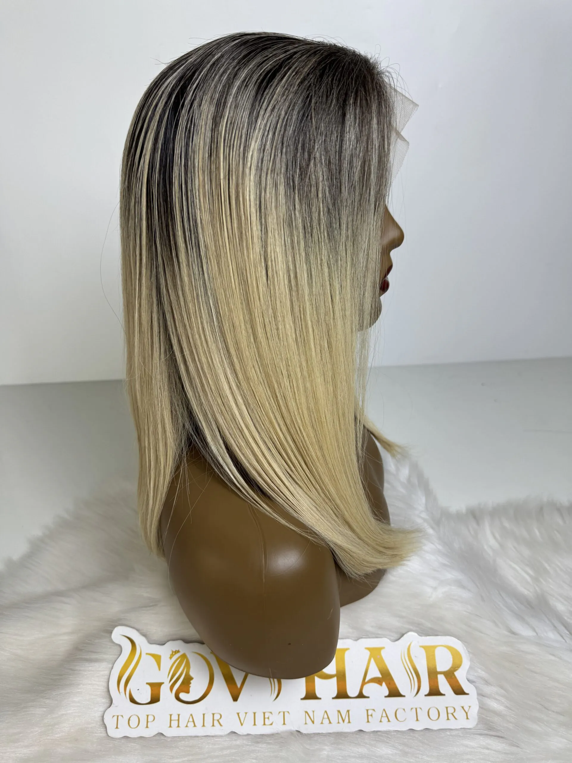 human hair bob wig bone straight 13x4 hd lace Ombre 2c/613c