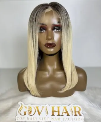 human hair bob wig bone straight 13x4 hd lace Ombre 2c/613c