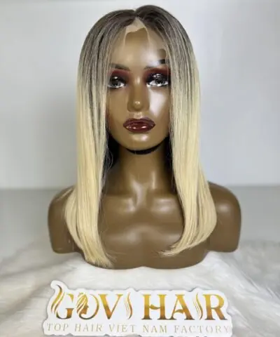 human hair bob wig bone straight 13x4 hd lace Ombre 2c/613c