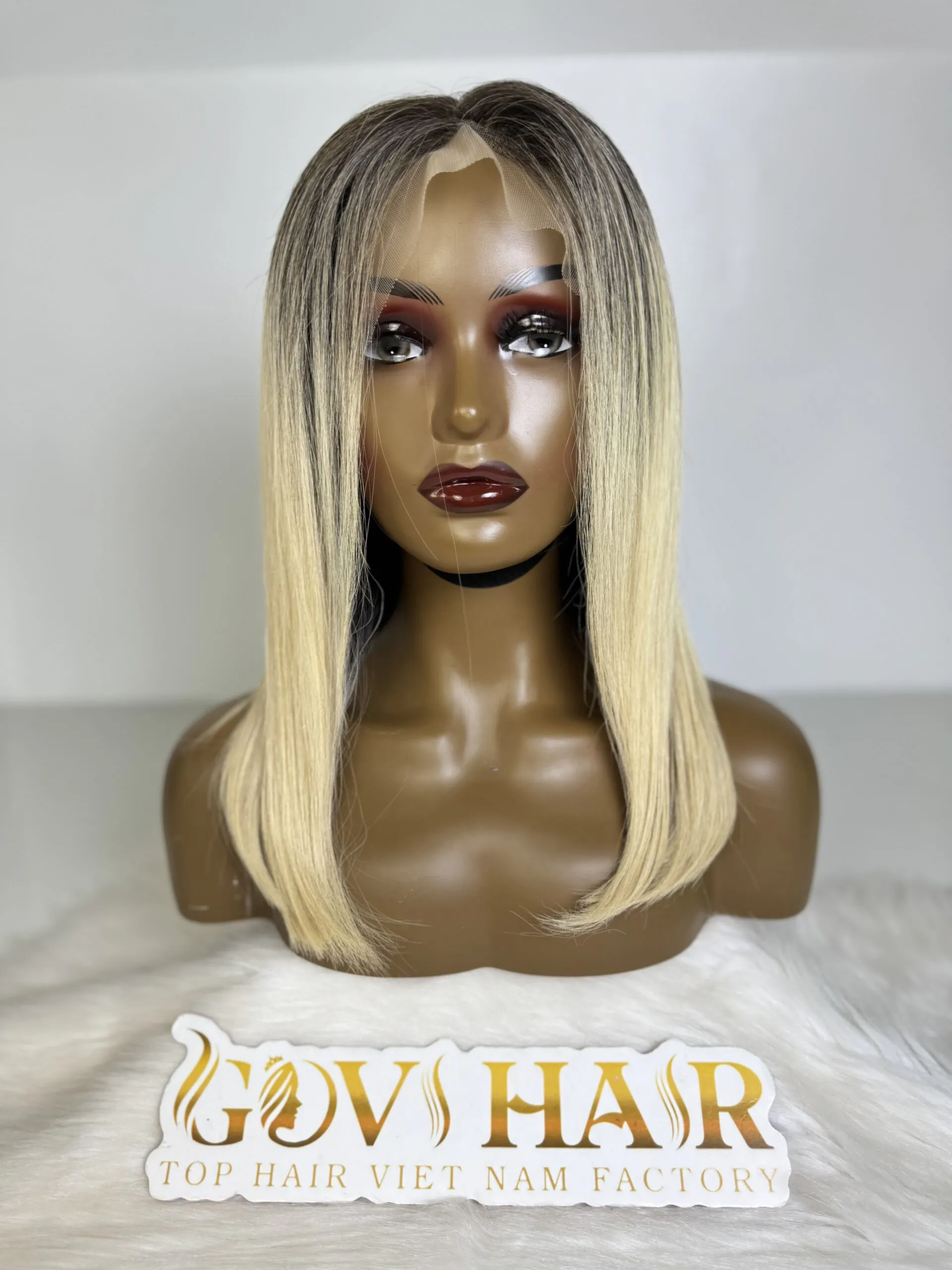 human hair bob wig bone straight 13x4 hd lace Ombre 2c/613c