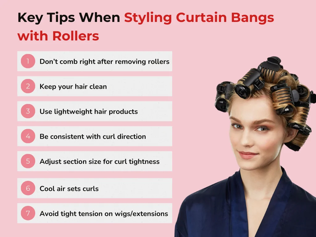 Key Tips You Must Remember When Styling Curtain Bangs with Rollers
