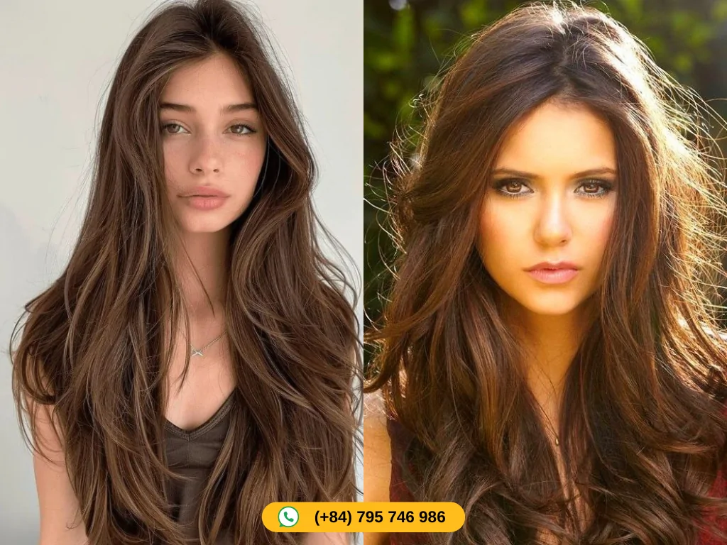 45+ Beautiful Light Chestnut Brown Hair Color And Styles In 2026 6 Light Chestnut Brown Hair with Deep Side Part