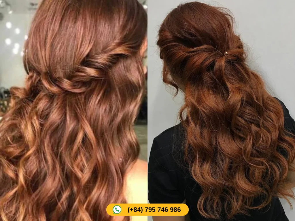 45+ Beautiful Light Chestnut Brown Hair Color And Styles In 2026 10 Half-Up Half-Down in Light Chestnut Hue