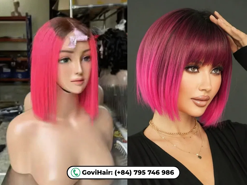 Ombre Pink Human Hair Bob Wigs Lace Front are a modern take on traditional human hair bob wigs