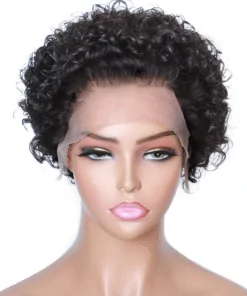 Pixie Cut Human Hair Bob Wig 13x4 Lace Frontal 8 Inch Natural Color 5 Pixie Bob Wig Cut HD Lace Glueless Natural Color