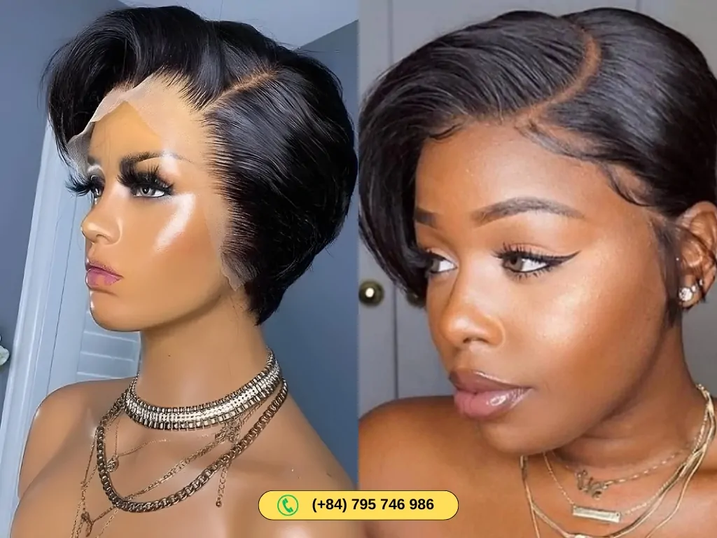 Pixie Cut Human Hair Bob Wig 13x4 Lace Frontal 8 Inch Natural Color 6 HD lace frontal human hair bob wigs natural color