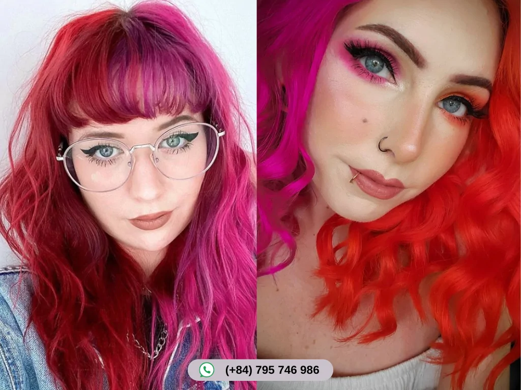 Red Pink Split Dye