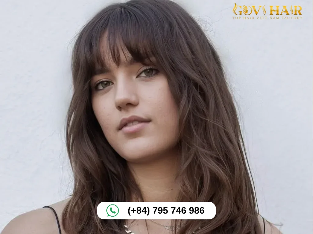 Textured Bangs for Square Faces