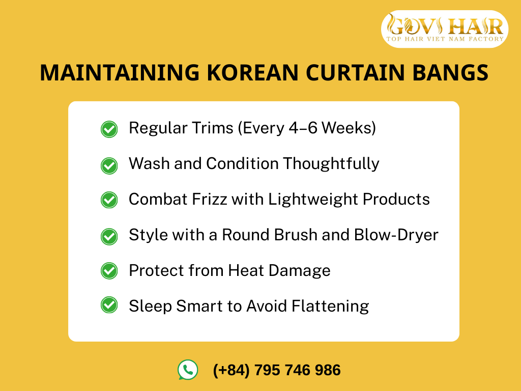 Korean Curtain Bangs: How to Cut & Style the K-Beauty Trend 18 Tips for Maintaining Korean Curtain Bangs