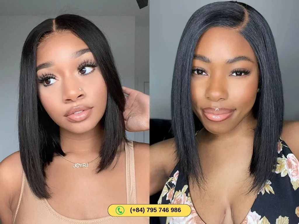 100% bone straight Lace Frontal Human Hair Bob Wig from Govihair