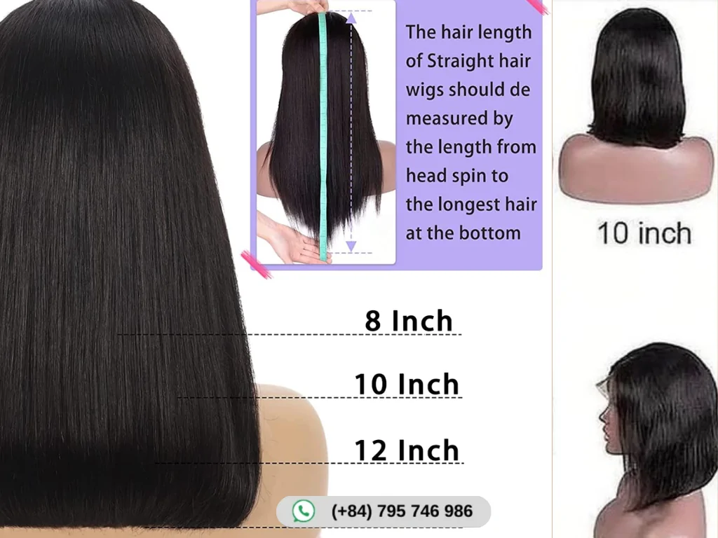 A 10 inch wig is approximately 25 cm long