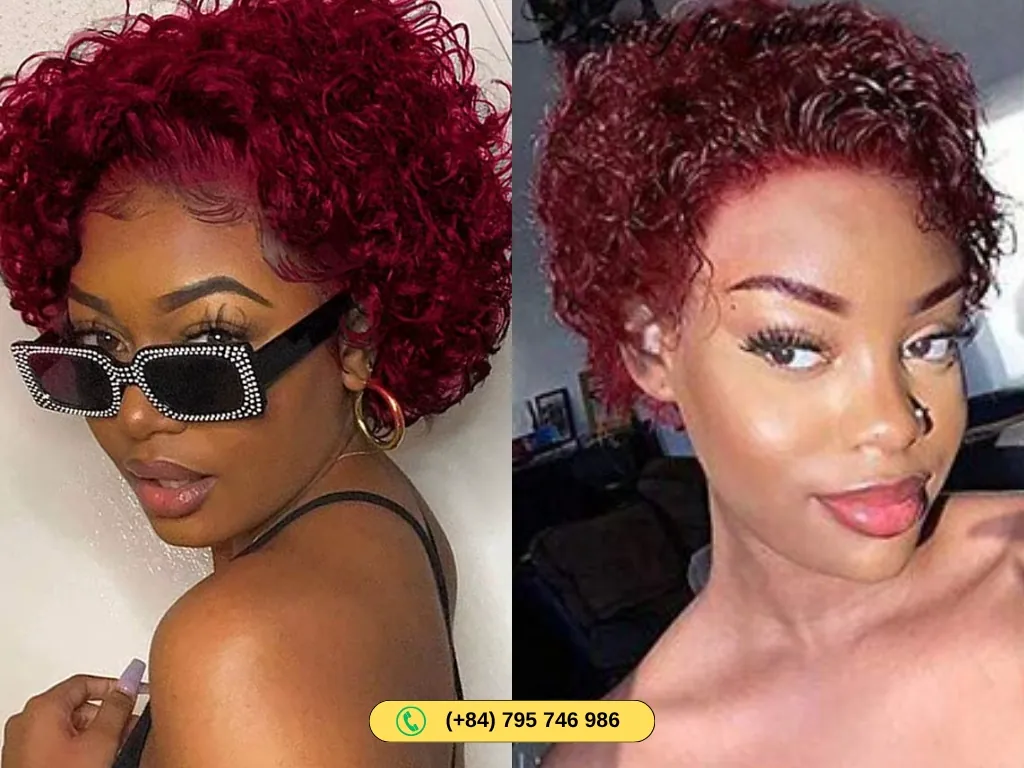 The best burgundy short curly bob wig