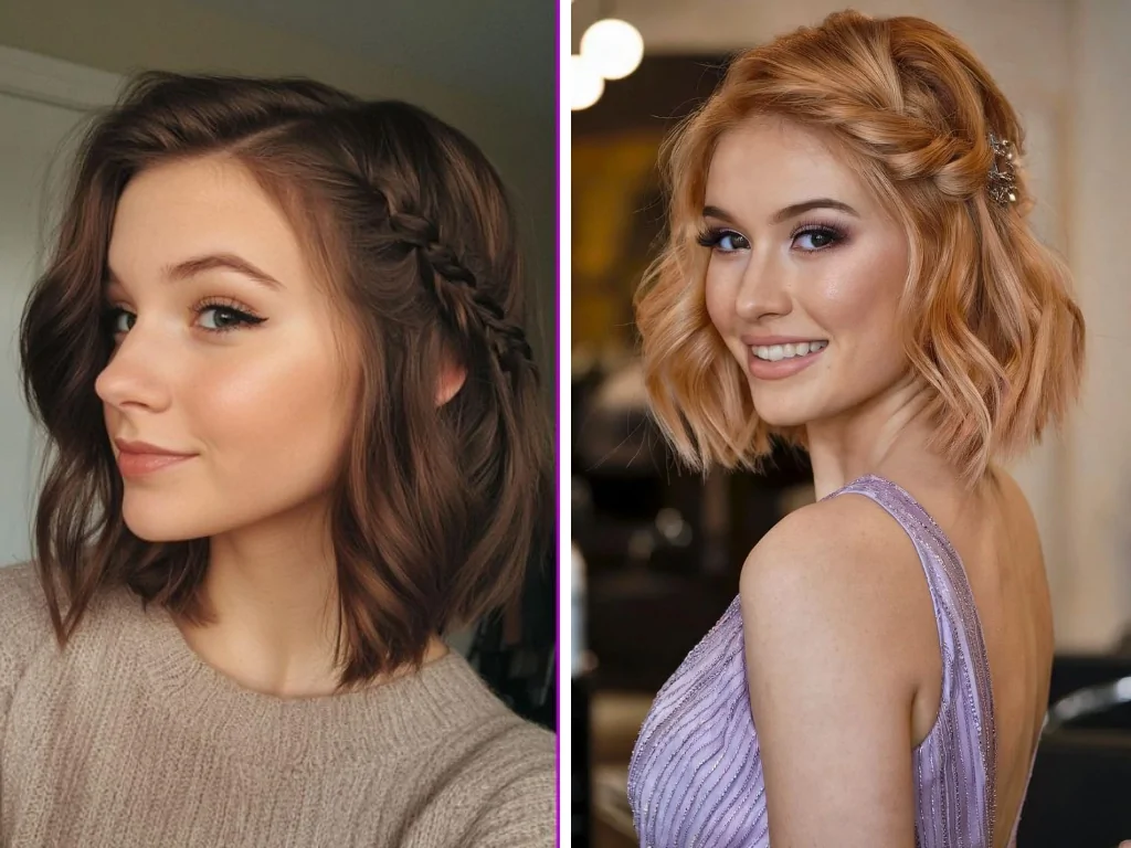 How To Style Short Wavy Hair - Braided Hairband