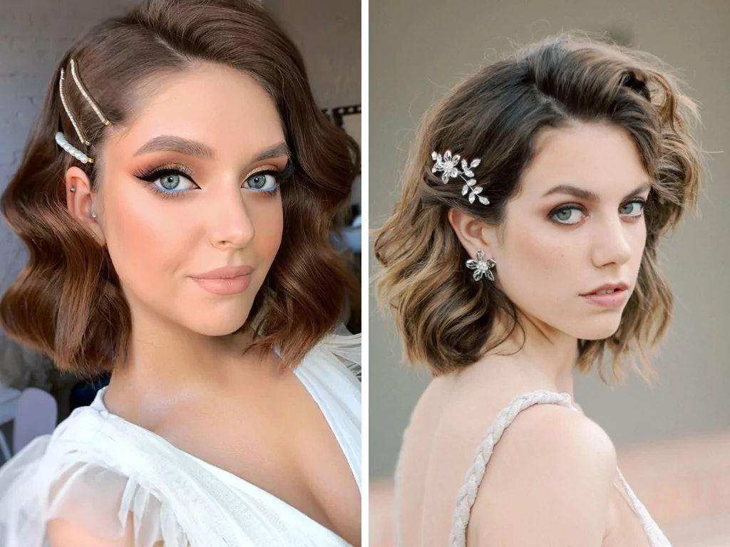 How To Style Short Wavy Hair - Pinned Back Using Accessories