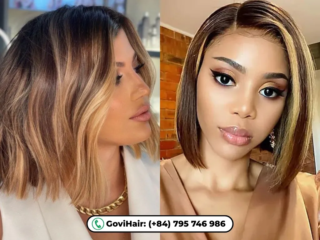 The Human Hair Bob Wig Honey Blonde Color stands out thanks to its premium material