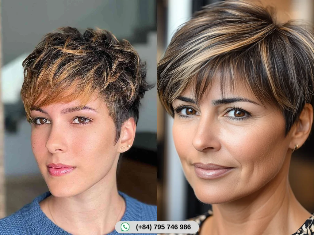 Pixie Cut with Highlights