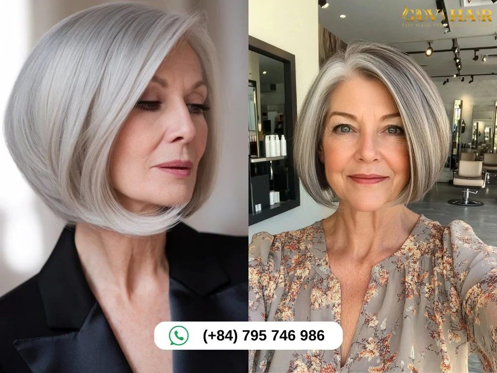 Top 10 Salt and Pepper Hairstyles for Women 8 Salt and Pepper Bob
