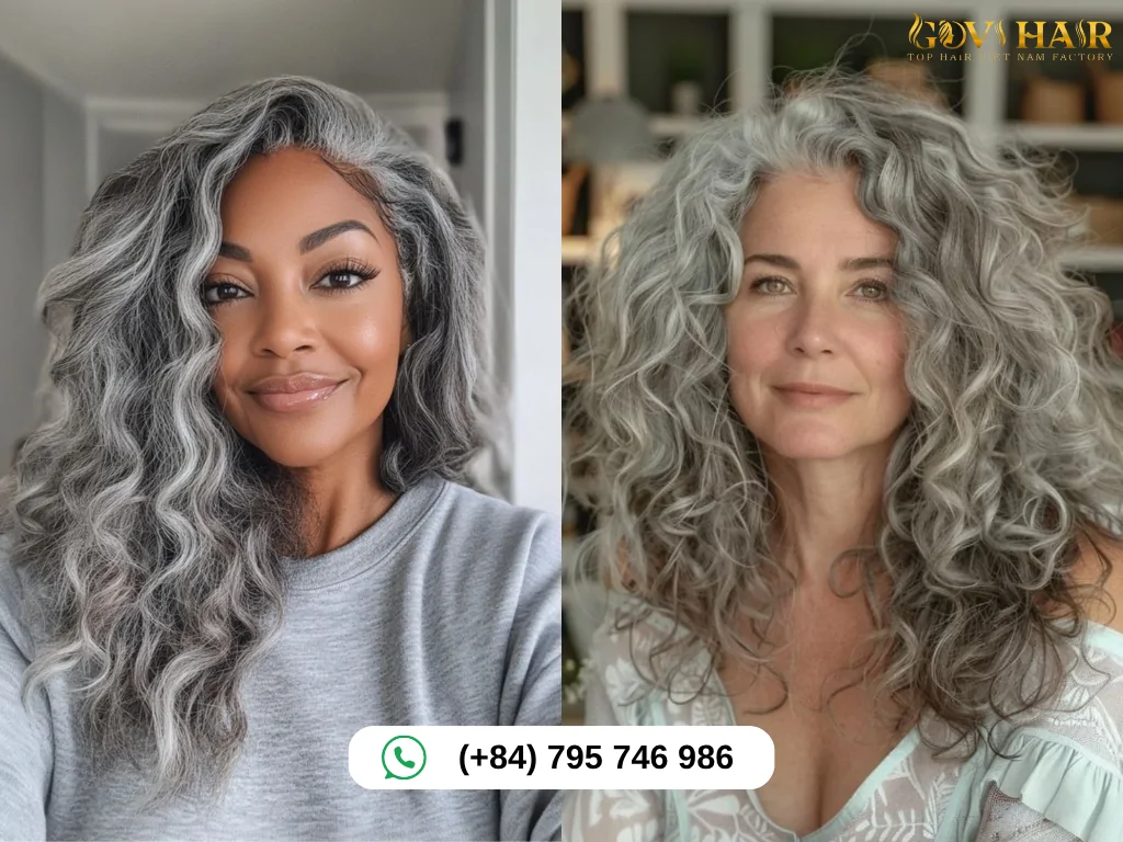 Top 10 Salt and Pepper Hairstyles for Women 5 Salt and Pepper Waves and Curls