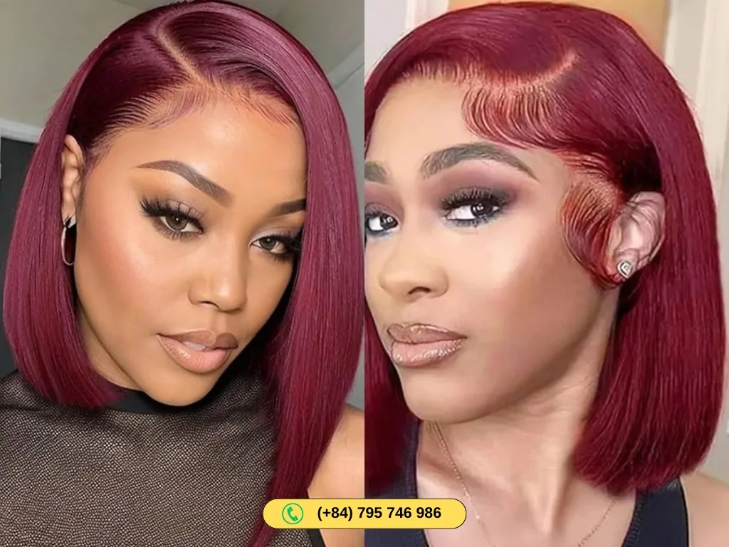 Transparent lace front human hair bob wigs