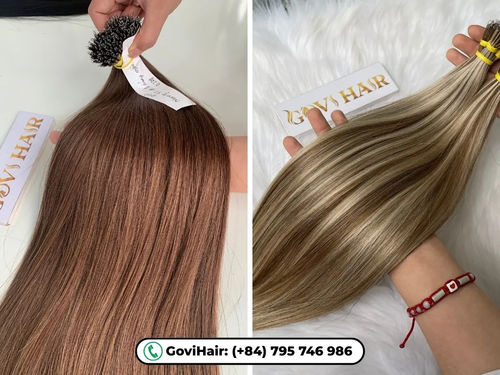 Nano ring human hair extensions