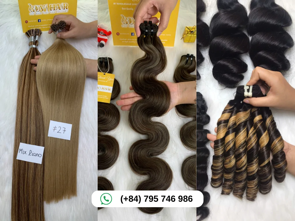 A variety of hair textures, from straight to wavy and curly