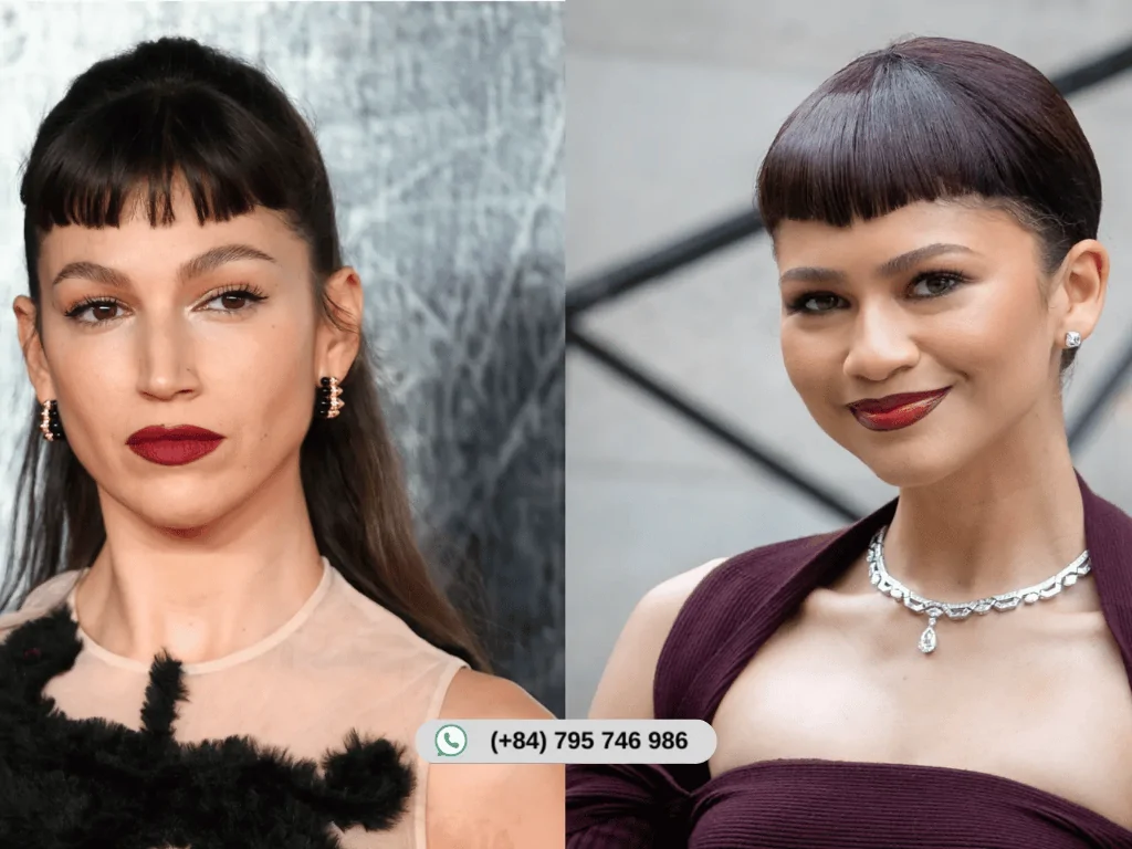 Bold micro bangs creating a statement modern style