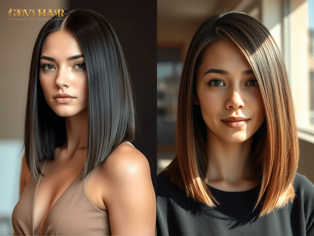 13 inch straight and sleek hair extensions with a smooth, glossy finish