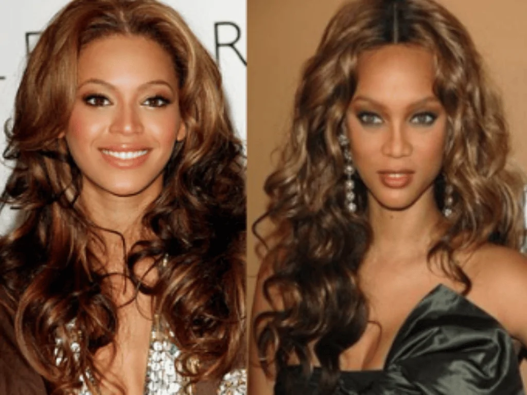 10 Best Hair Colors For Black Women: The Essential Guide 2 Beyoncé and Tyra Banks with caramel brown hair color