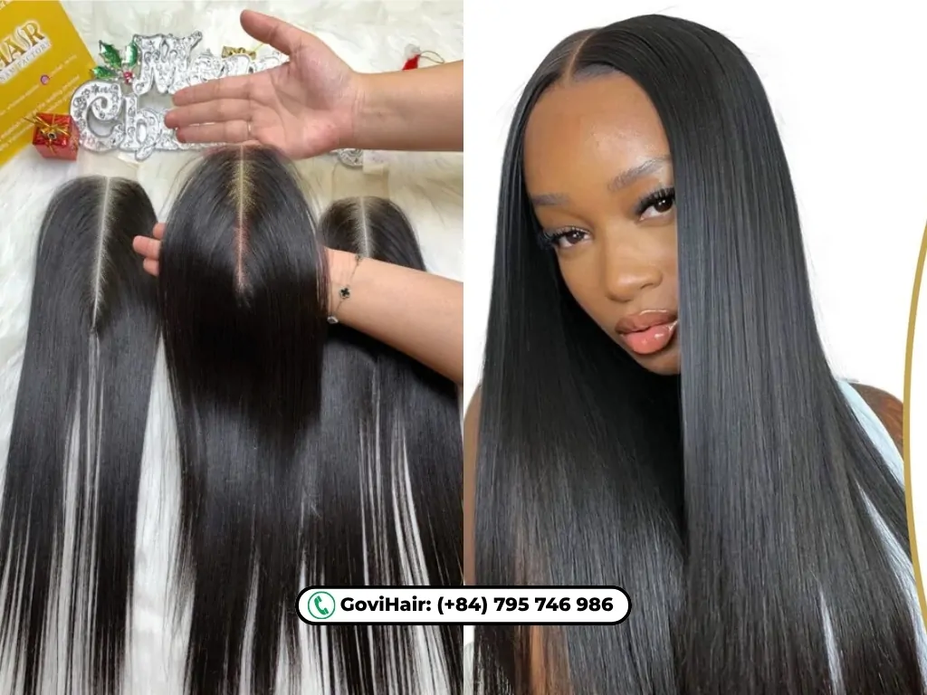 A lace closure is a small hairpiece made with lace at the base and human hair.