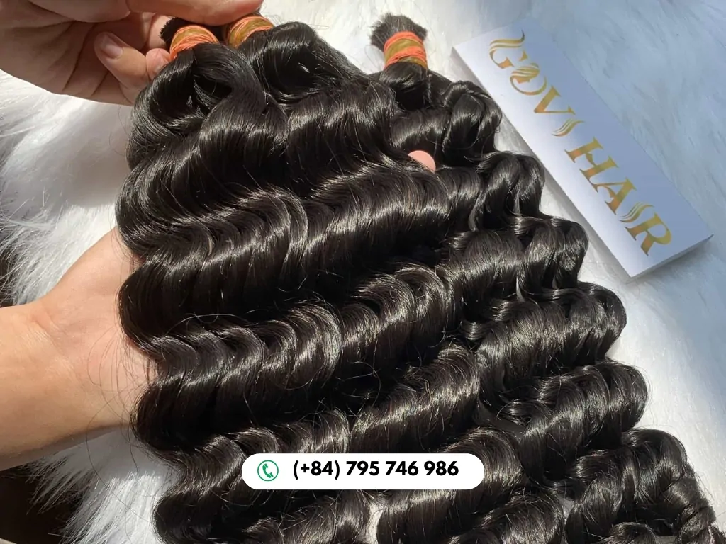 Bulk Wet and Wavy Human Hair for Braiding – soft, natural waves