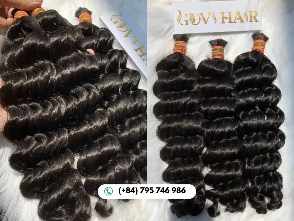 Bulk Wet and Wavy Human Hair for Braiding with natural shine