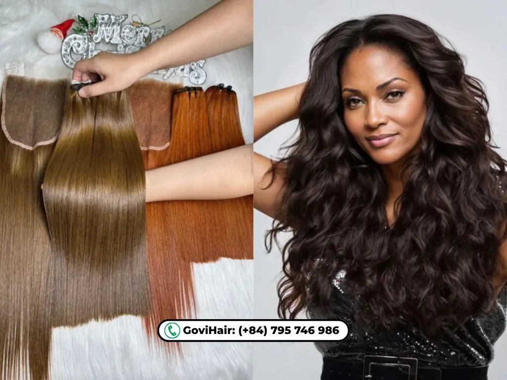 Machine weft hair extensions stitches hair strands together onto a reinforced seam