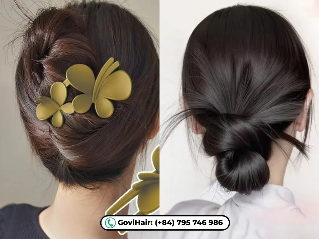 easy hair bun styles for short hair​