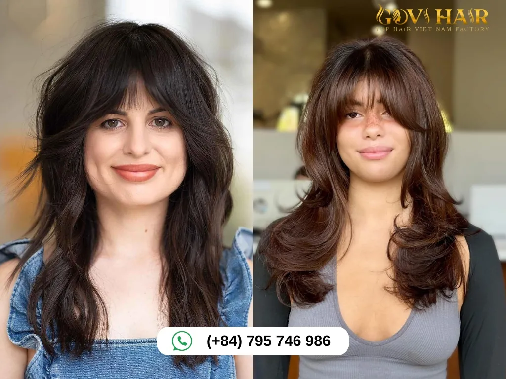 Bangs vs no bangs for square face shape