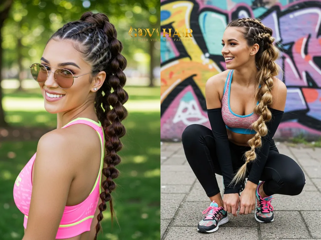 Bubble Braids Ponytail Weave