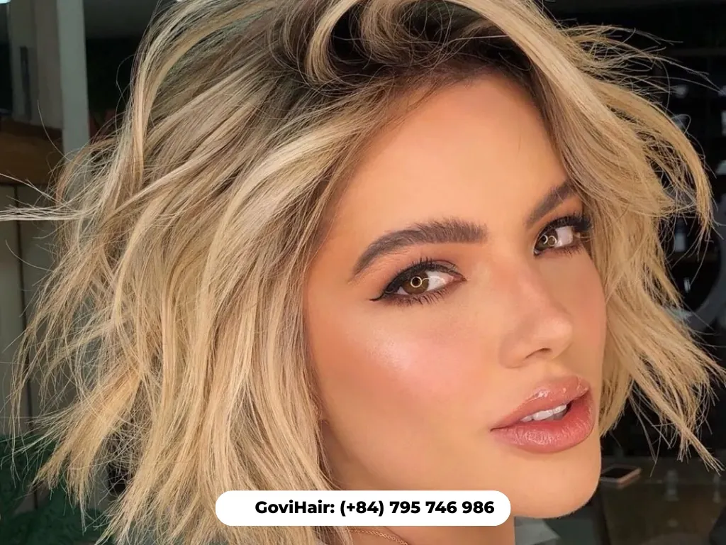 Casual combed-over bob quick weave