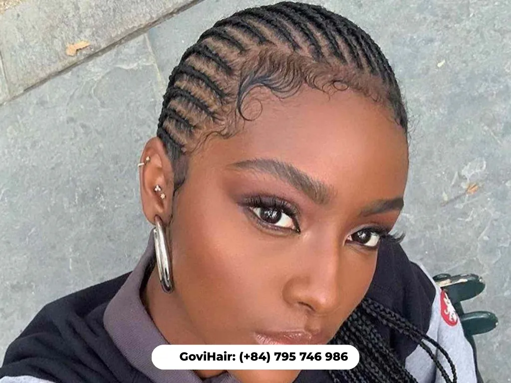 Classic 90s straight-back mini cornrows