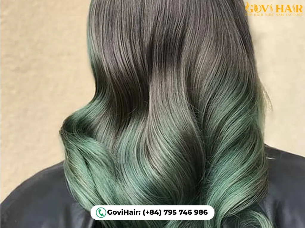 Grungy green gray hair color