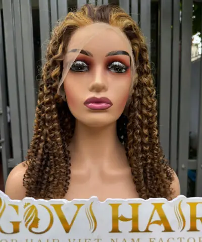 Human Hair Frontal Wigs Lace 13×4 Mix Piano Color