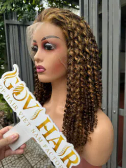 Human Hair Frontal Wigs Lace 13×4 Mix Piano Color